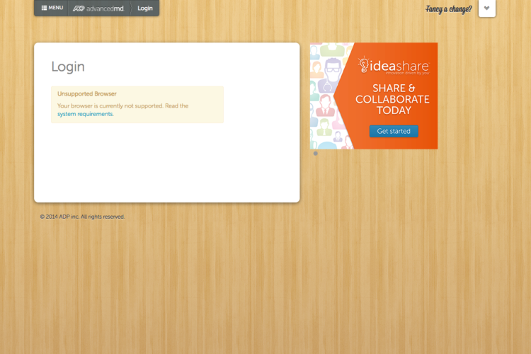 AdvancedMD login page redesign